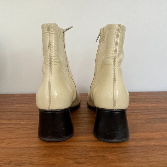 No 6 Store Cream Patent Leather Heeled Boots Sz 7 - Picture 4 of 8
